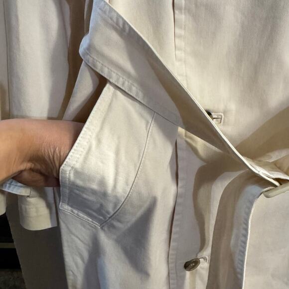 NOUR HAMMOUR Harriet Canvas Organic COTTON TRENCH COAT Cream Size 34 Classic - Picture 9 of 14